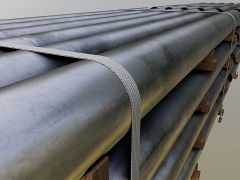 CARGO MODELS FOR TRUCK TRAILER-Pipes Type-2 3D Model