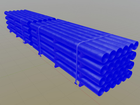 CARGO MODELS FOR TRUCK TRAILER-Pipes Type-2 3D Model