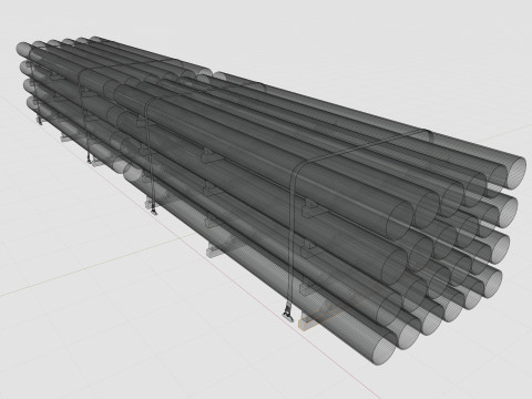 CARGO MODELS FOR TRUCK TRAILER-Pipes Type-2 3D Model