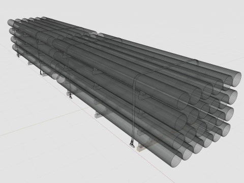 MODELOS DE CARGA PARA REBOQUE DE CAMINH&Atilde;O-Tubos Tipo-2 Modelo 3D