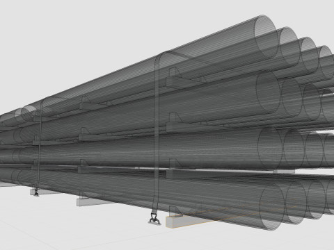 CARGO MODELS FOR TRUCK TRAILER-Pipes Type-2 3D Model