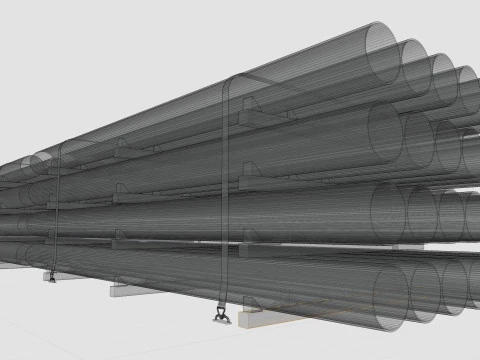 MODELOS DE CARGA PARA REBOQUE DE CAMINH&Atilde;O-Tubos Tipo-2 Modelo 3D
