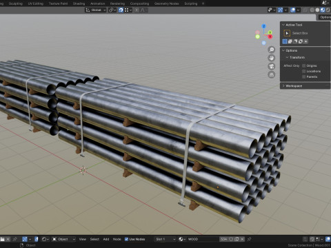 CARGO MODELS FOR TRUCK TRAILER-Pipes Type-2 3D Model
