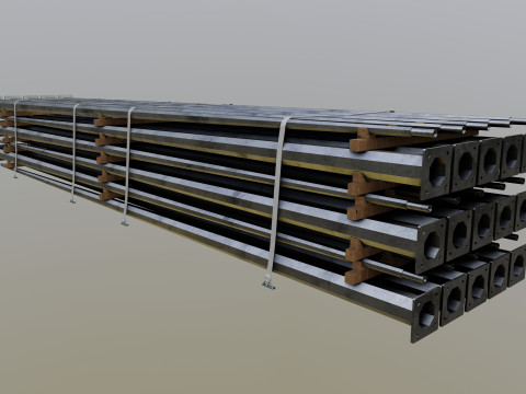 CARGO MODELS FOR TRUCK TRAILER-Polygon Pole Type-1 3Dモデル