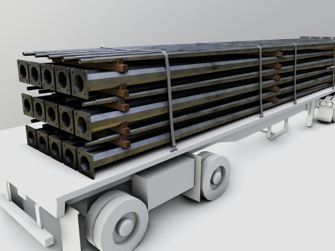 CARGO MODELS FOR TRUCK TRAILER-Polygon Pole Type-1 3D Model