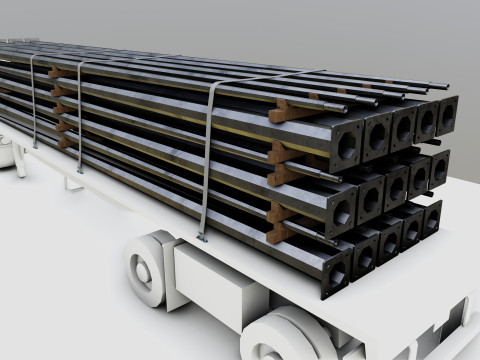 CARGO MODELS FOR TRUCK TRAILER-Polygon Pole Type-1 3D Model