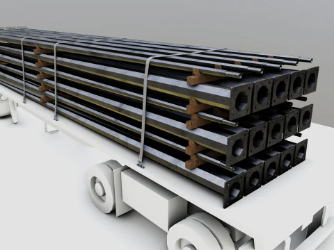 CARGO MODELS FOR TRUCK TRAILER-Polygon Pole Type-1 3D Model