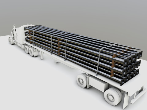 CARGO MODELS FOR TRUCK TRAILER-Polygon Pole Type-1 3D Model