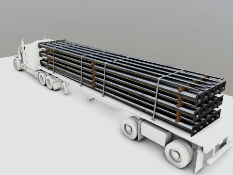 CARGO MODELS FOR TRUCK TRAILER-Polygon Pole Type-1 3D Model