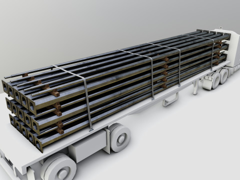 CARGO MODELS FOR TRUCK TRAILER-Polygon Pole Type-1 3D Model
