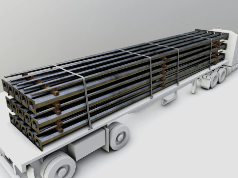 CARGO MODELS FOR TRUCK TRAILER-Polygon Pole Type-1 3D Model