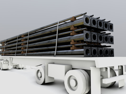 CARGO MODELS FOR TRUCK TRAILER-Polygon Pole Type-1 3D Model