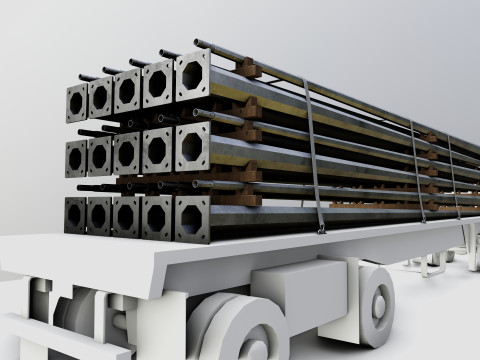 CARGO MODELS FOR TRUCK TRAILER-Polygon Pole Type-1 3D Model