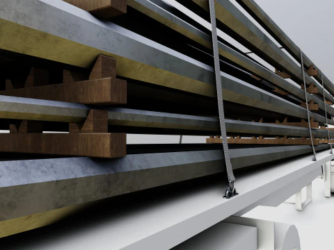 CARGO MODELS FOR TRUCK TRAILER-Polygon Pole Type-1 3D Model