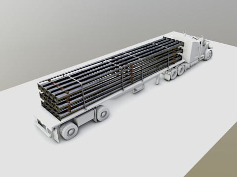 CARGO MODELS FOR TRUCK TRAILER-Polygon Pole Type-1 3D Model
