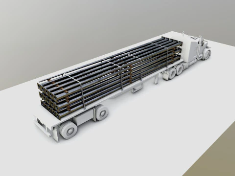 CARGO MODELS FOR TRUCK TRAILER-Polygon Pole Type-1 3D Model