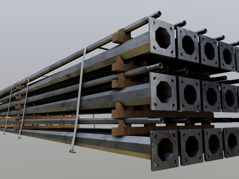 CARGO MODELS FOR TRUCK TRAILER-Polygon Pole Type-1 3D Model