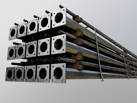 CARGO MODELS FOR TRUCK TRAILER-Polygon Pole Type-1 3D Model