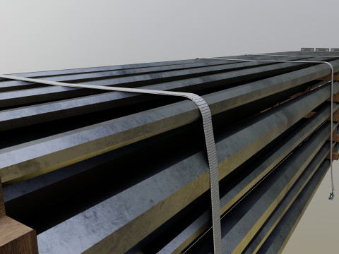 CARGO MODELS FOR TRUCK TRAILER-Polygon Pole Type-1 3D Model
