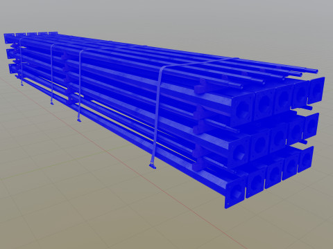 CARGO MODELS FOR TRUCK TRAILER-Polygon Pole Type-1 3D Model