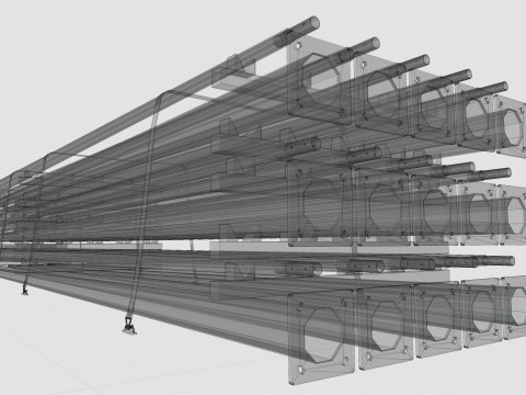 CARGO MODELS FOR TRUCK TRAILER-Polygon Pole Type-1 3D Model
