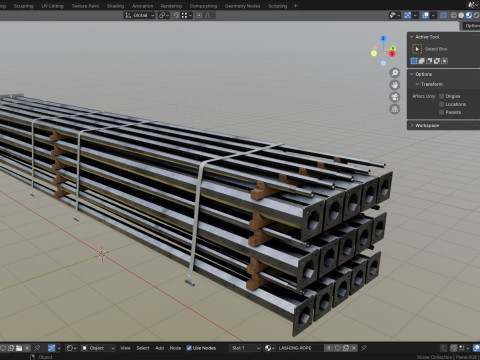 CARGO MODELS FOR TRUCK TRAILER-Polygon Pole Type-1 3D Model