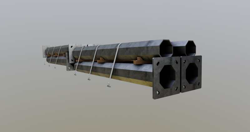 CARGO MODELS FOR TRUCK TRAILER-Polygon Pole Type-2 Model 3D .c4d .max .obj .3ds .fbx .stl .blend