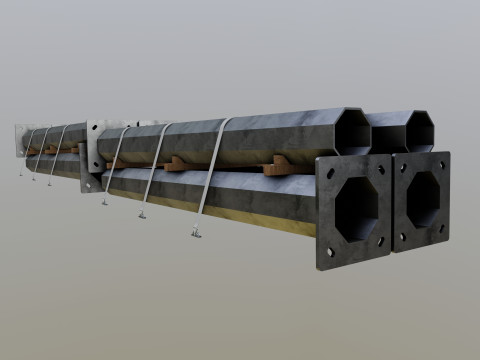 CARGO MODELS FOR TRUCK TRAILER-Polygon Pole Type-2 Model 3D