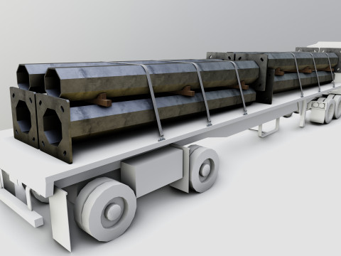CARGO MODELS FOR TRUCK TRAILER-Polygon Pole Type-2 Model 3D