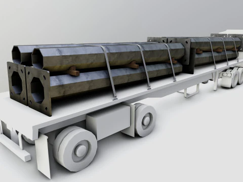 CARGO MODELS FOR TRUCK TRAILER-Polygon Pole Type-2 3D Model
