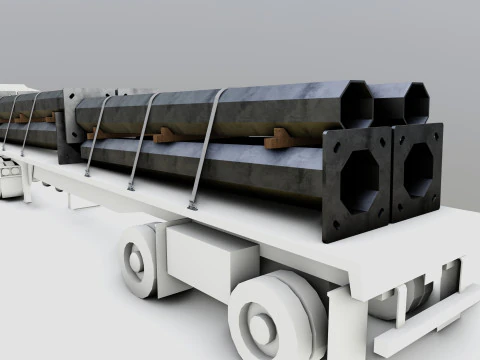 CARGO MODELS FOR TRUCK TRAILER-Polygon Pole Type-2 3D Model