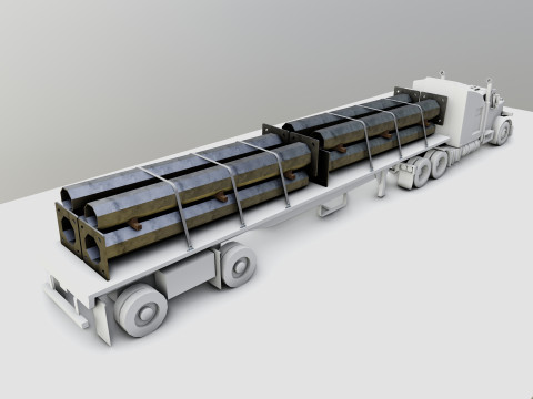 CARGO MODELS FOR TRUCK TRAILER-Polygon Pole Type-2 Model 3D