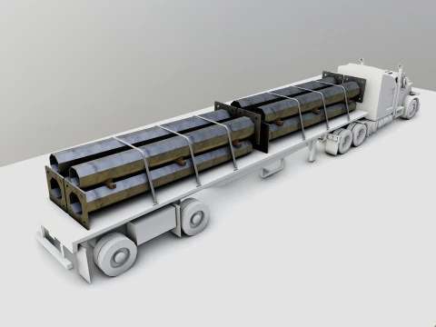 CARGO MODELS FOR TRUCK TRAILER-Polygon Pole Type-2 3D Model