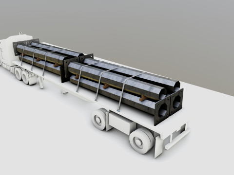 CARGO MODELS FOR TRUCK TRAILER-Polygon Pole Type-2 Model 3D