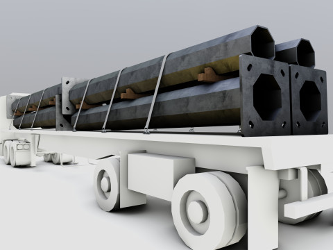 CARGO MODELS FOR TRUCK TRAILER-Polygon Pole Type-2 Model 3D