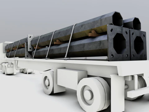 CARGO MODELS FOR TRUCK TRAILER-Polygon Pole Type-2 3D Model