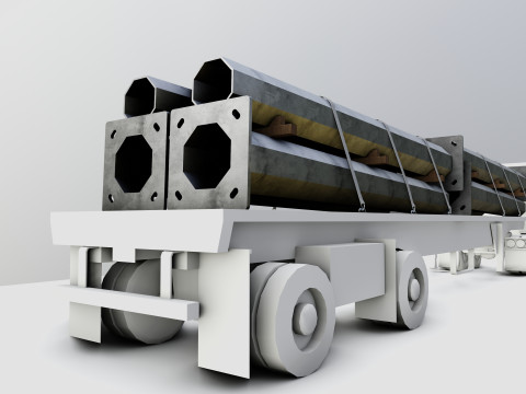 CARGO MODELS FOR TRUCK TRAILER-Polygon Pole Type-2 Model 3D