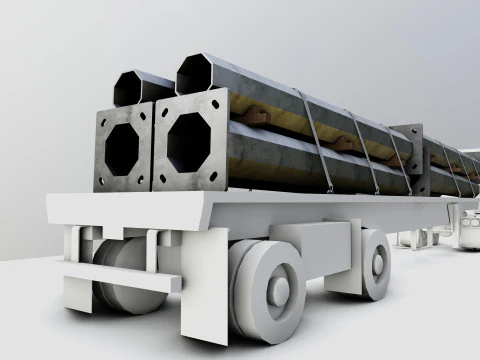 CARGO MODELS FOR TRUCK TRAILER-Polygon Pole Type-2 3D Model