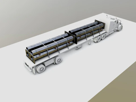 CARGO MODELS FOR TRUCK TRAILER-Polygon Pole Type-2 3D Model