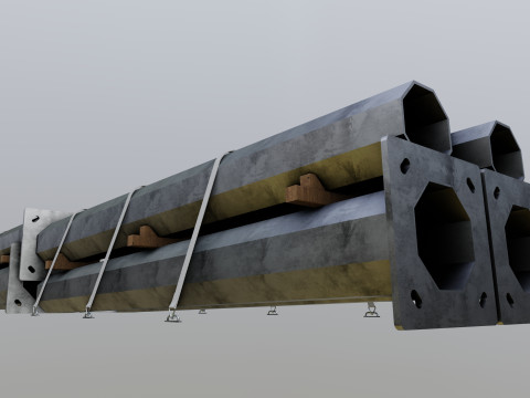 CARGO MODELS FOR TRUCK TRAILER-Polygon Pole Type-2 Model 3D
