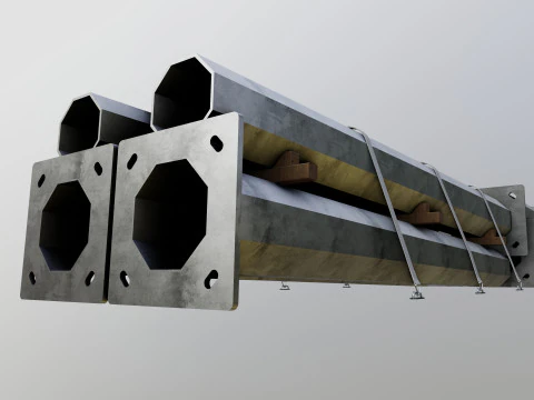 CARGO MODELS FOR TRUCK TRAILER-Polygon Pole Type-2 3D Model