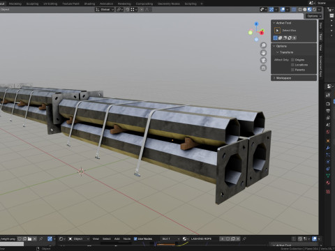 CARGO MODELS FOR TRUCK TRAILER-Polygon Pole Type-2 Model 3D