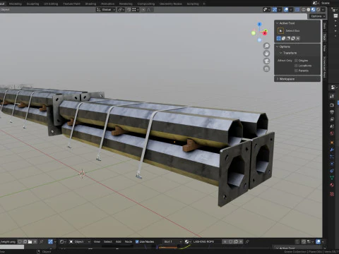 CARGO MODELS FOR TRUCK TRAILER-Polygon Pole Type-2 3D Model