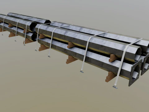 CARGO MODELS FOR TRUCK TRAILER-Polygon Pole Type-2-1 3D Model