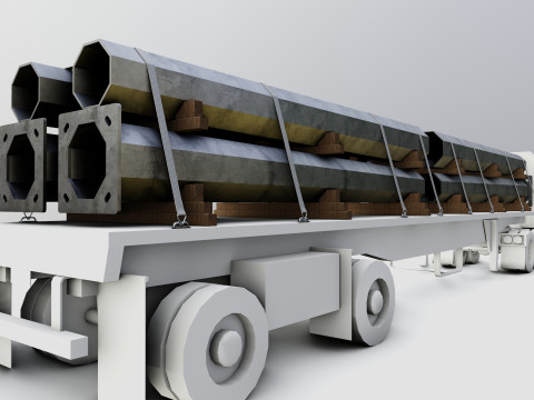 CARGO MODELS FOR TRUCK TRAILER-Polygon Pole Type-2-1 3D Модель