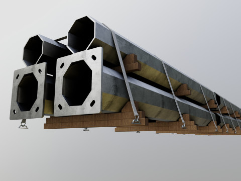 CARGO MODELS FOR TRUCK TRAILER-Polygon Pole Type-2-1 3D Модель
