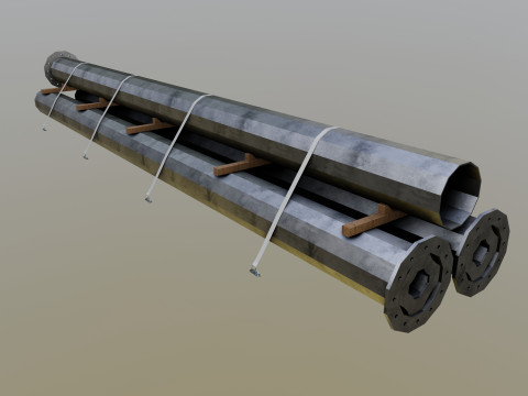 CARGO MODELS FOR TRUCK TRAILER-Polygon Pole Type-3 Model 3D