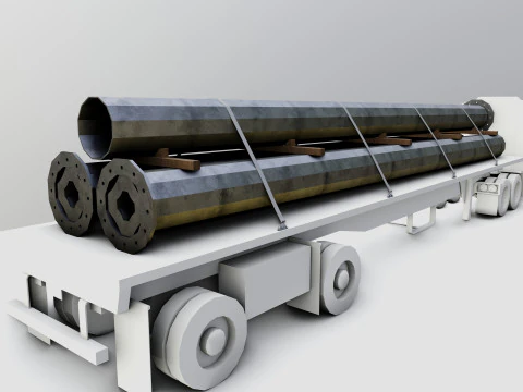 CARGO MODELS FOR TRUCK TRAILER-Polygon Pole Type-3 3D Model