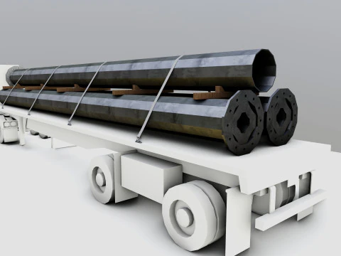 CARGO MODELS FOR TRUCK TRAILER-Polygon Pole Type-3 3D Model