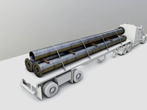 CARGO MODELS FOR TRUCK TRAILER-Polygon Pole Type-3 3D Model